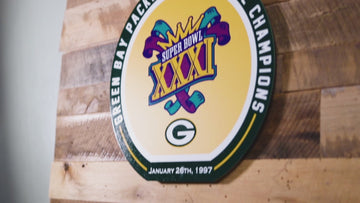 VARSITY Collection- Single Layer Green Bay Packers Super Super Bowl XXXI Metal Wall Art