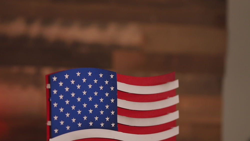 OLD GLORY! Waving American Flag 3D Vintage Metal Wall Art