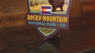 Rocky Mountain National Park Badge 3D Metal Wall Art