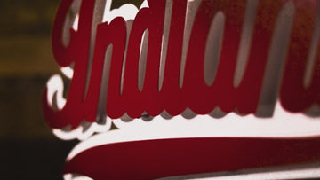 Indiana Hoosiers Classic Script 3D Vintage Metal Wall Art