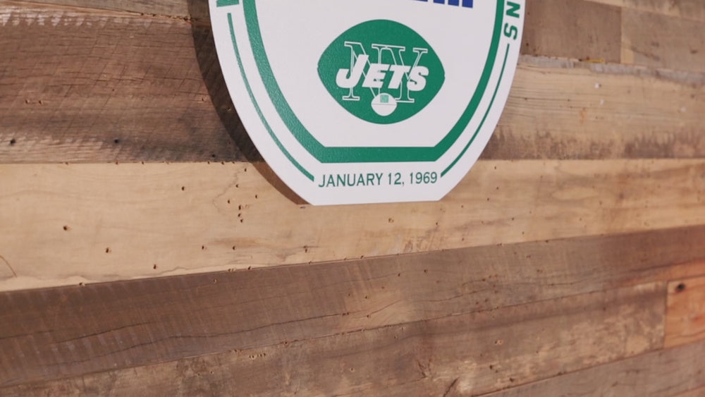 VARSITY Collection- Single Layer New York Jets Super Bowl III Metal Wall Art