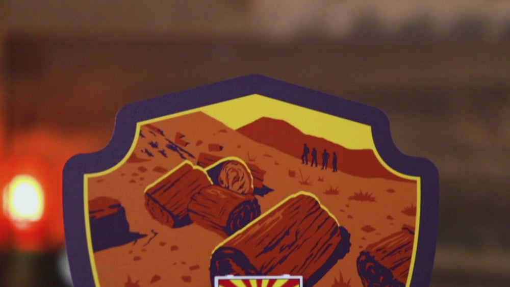 Petrified Forest National Park Badge 3D Metal Wall Art