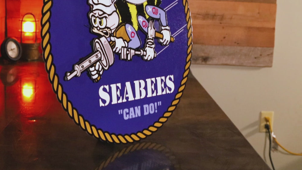 United States Navy Seabees 3D Vintage Metal Wall Art