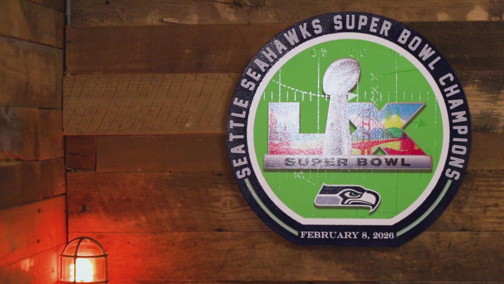 VARSITY Collection- Seattle Seahawks Super Bowl LX Single Layer Metal Wall Art