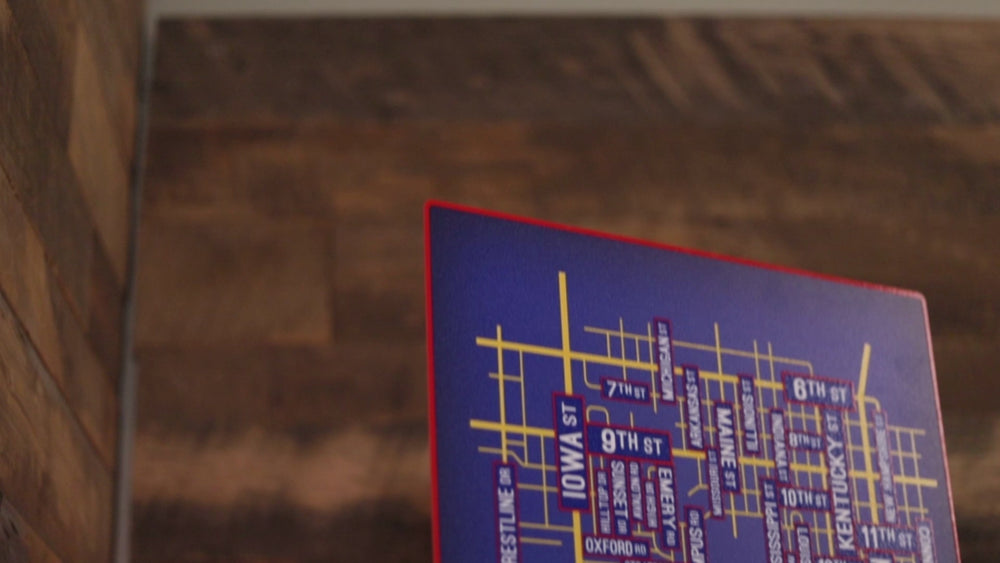 Lawrence, Kansas School Street Poster Single Layer Metal Wall Art