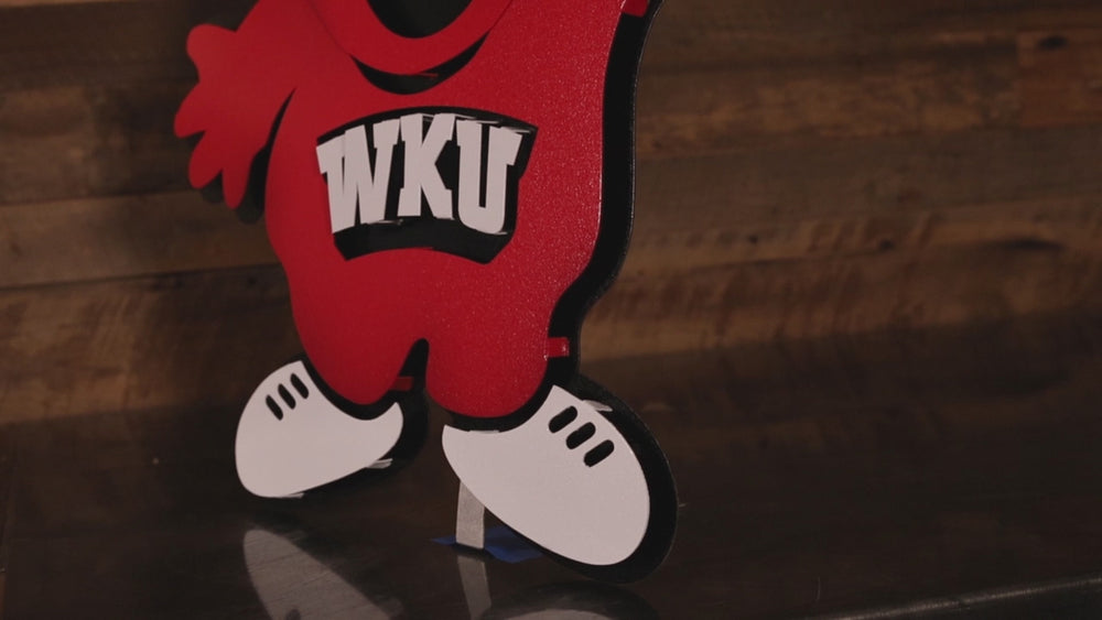 Western Kentucky "Big Red" 3D Vintage Metal Wall Art