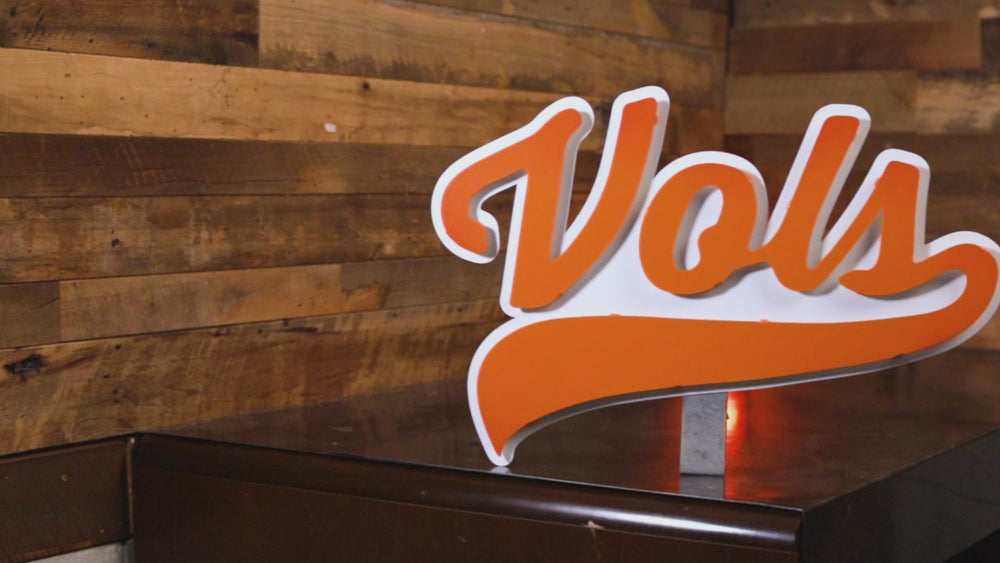 Tennessee Volunteers BASEBALL "VOLS" Script 3D Metal Wall Art