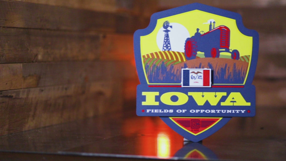 Iowa State Badge 3D Metal Wall Art