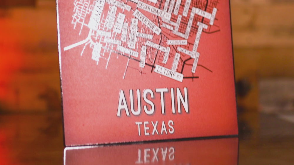 Austin, Texas School Street Poster Single Layer Metal Wall Art