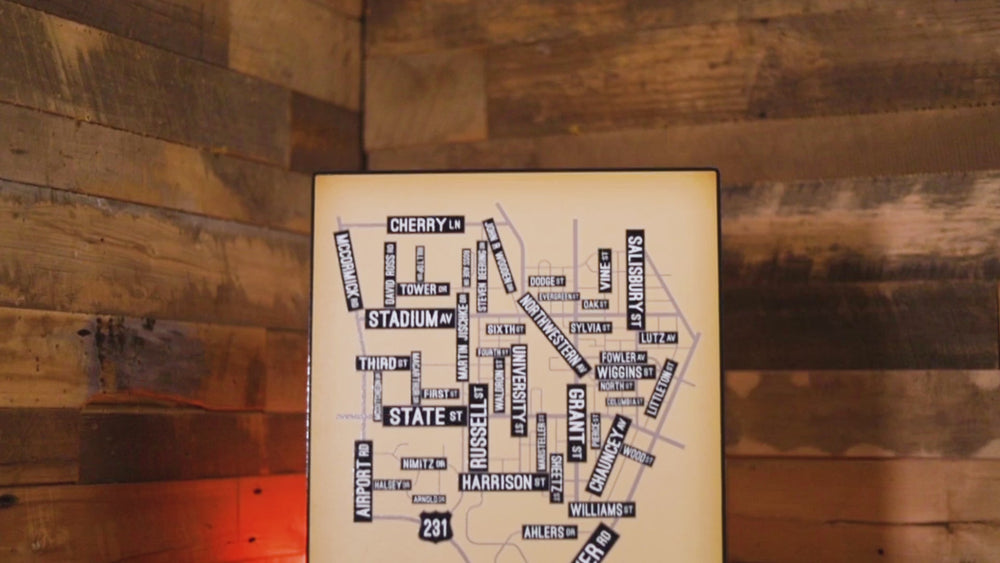 West Lafayette, Indiana School Street Poster Single Layer Metal Wall Art