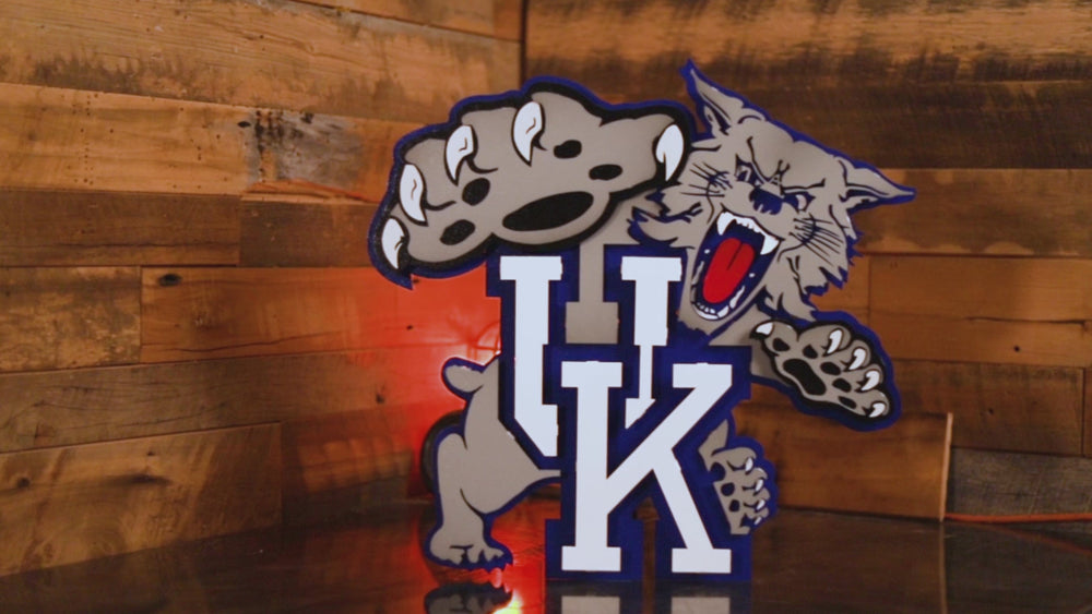 Kentucky "Wildcat over UK" 1989-94, 3D Vintage Metal Wall Art