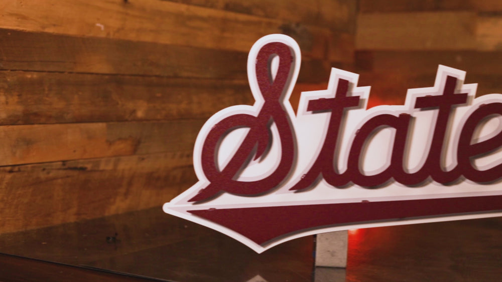Mississippi "State" Script 3D Metal Wall Art