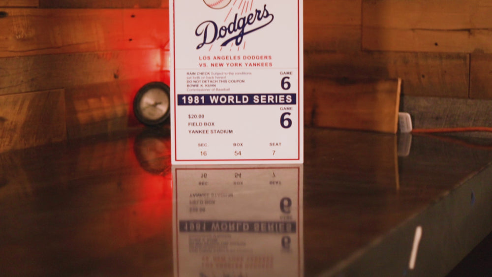 Los Angeles Dodgers 1981 World Series Ticket Stub Single Layer Metal Wall Art