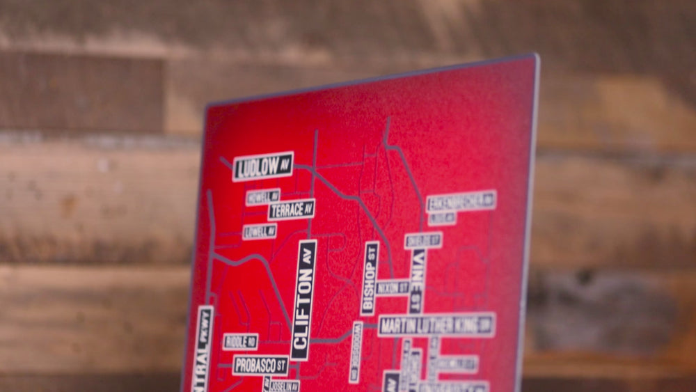 Cincinnati School Street Poster Single Layer Metal Wall Art