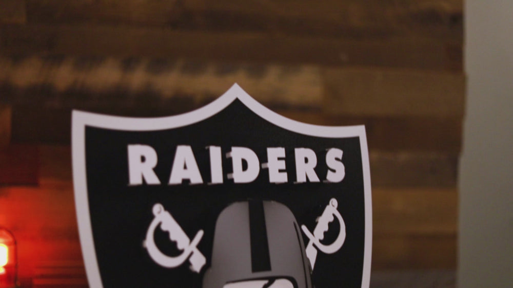 Las Vegas Raiders Shield 3D Vintage Metal Wall Art