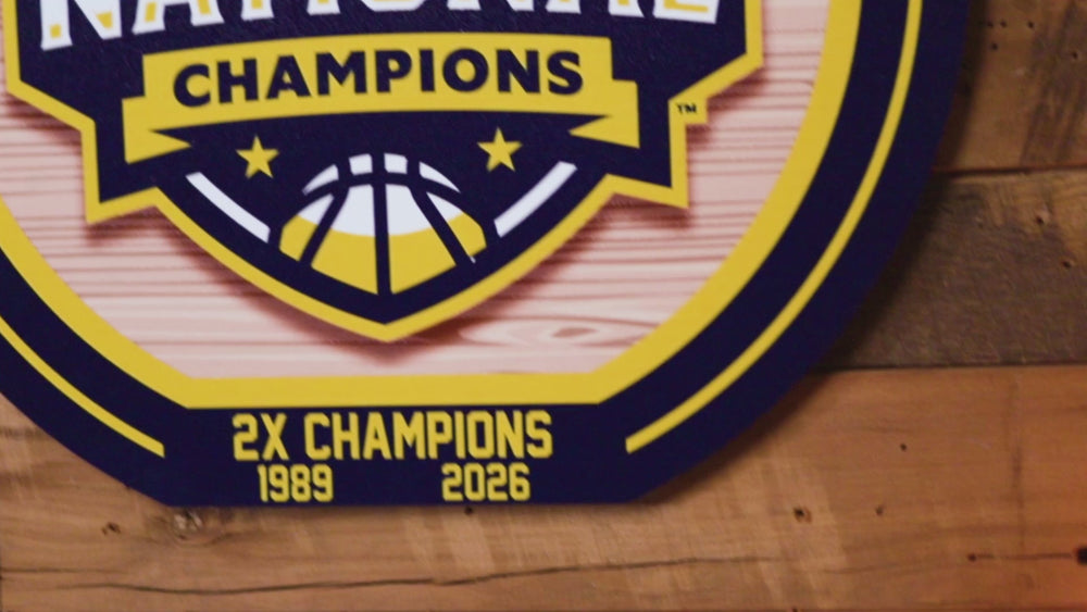 Varsity Collection - Michigan Wolverines 2026 Men's Basketball National Champions Single Layer Metal Wall Art