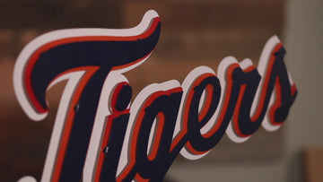 Detroit Tigers "Tigers" Word Script 3 Layer Metal Wall Art