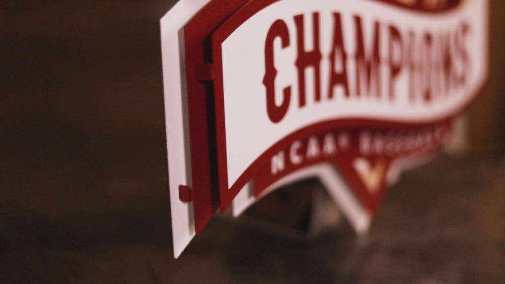 Oklahoma Sooners 2026 Baseball National Champions 3D Metal Wall Art