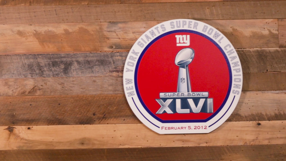VARSITY Collection- Single Layer New York Giants Super Bowl XLVI Metal Wall Art