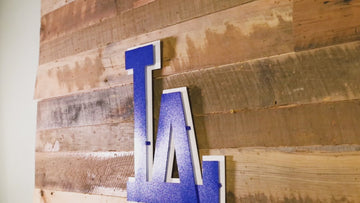 Los Angeles Dodgers interlocking "LA" 3D Vintage Metal Wall Art