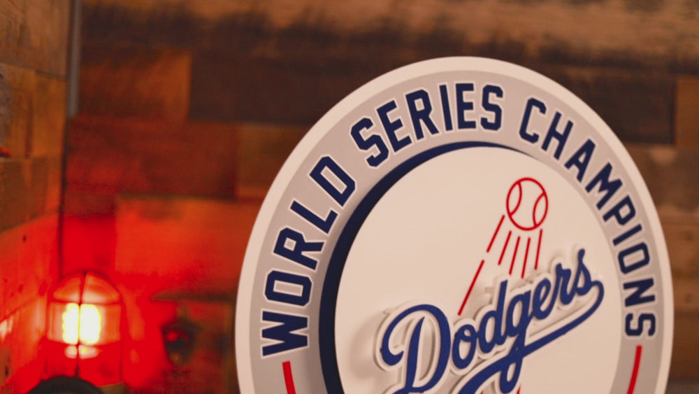 Los Angeles Dodgers DYNASTY - World Series Wins / Replaceable Icon Plate 3D Vintage Metal Wall Art