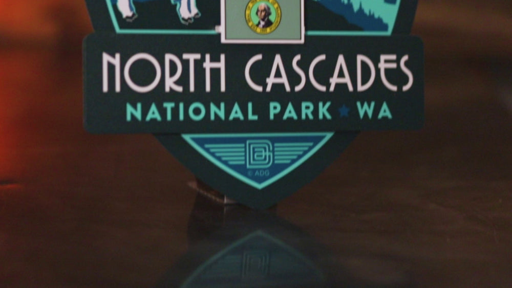 North Cascades National Park Badge 3D Metal Wall Art