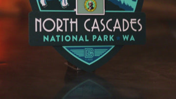 North Cascades National Park Badge 3D Metal Wall Art