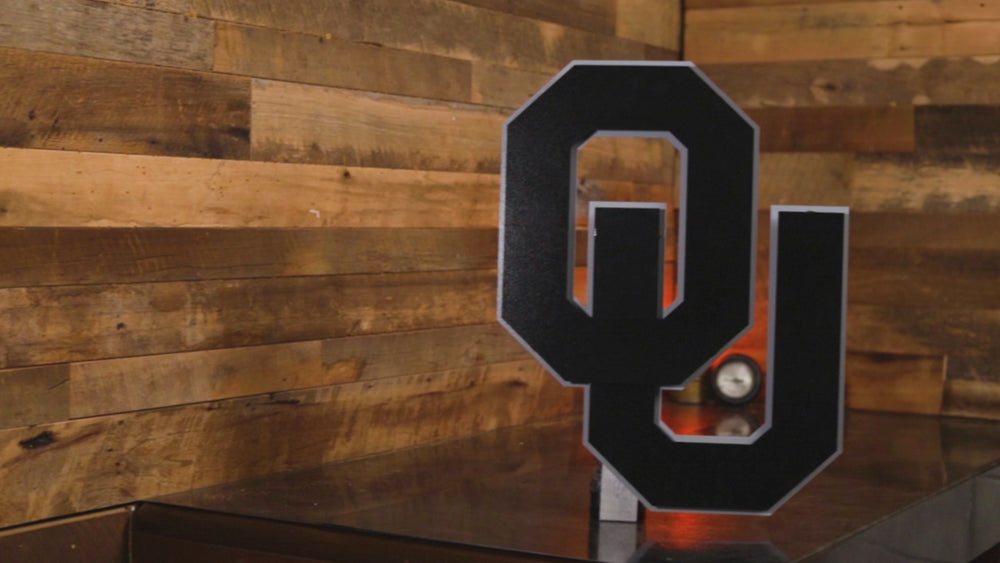 MONOCHROME -- Oklahoma Sooners "OU" Vintage 3D Metal Wall Art
