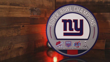 New York Giants DYNASTY - Super Bowl Wins w/ Replaceable Icon Plate 3D Vintage Metal Wall Art