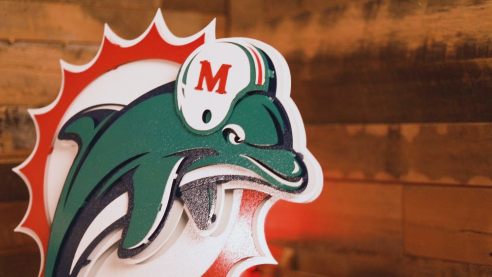 Miami Dolphins Throwback "1997" 3D Vintage Metal Wall Art