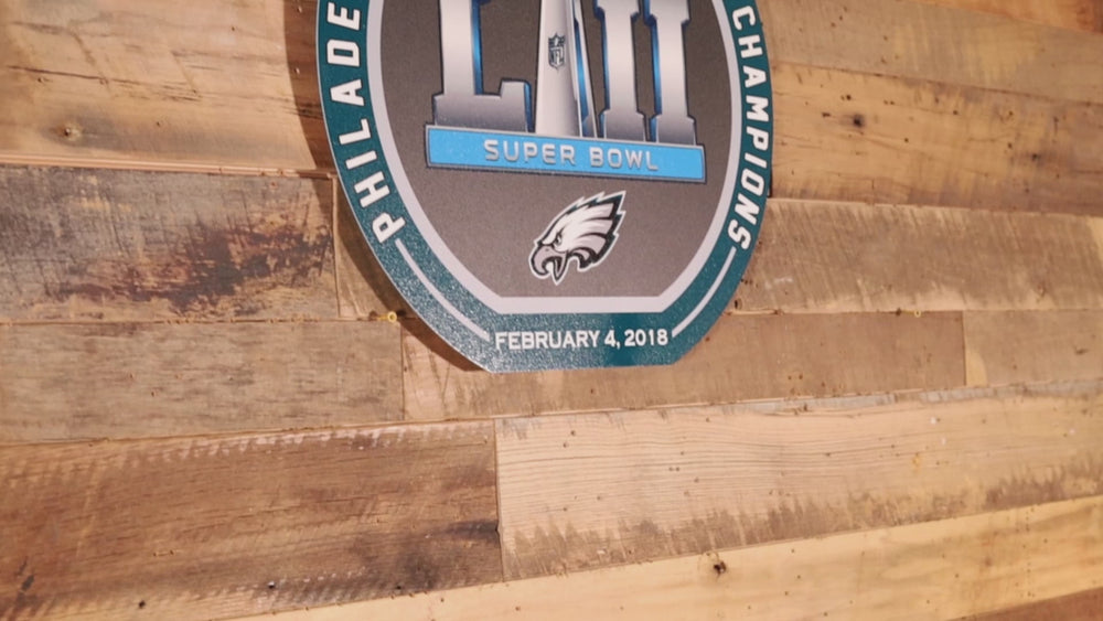 VARSITY Collection- SINGLE Layer Philadelphia Eagles Super Bowl LII Metal Wall Art
