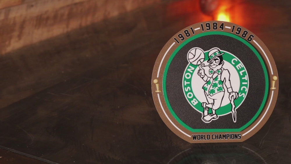 Boston Celtics "1981-1986" NBA World Champions "Double Play" On the Shelf or on the Wall Art