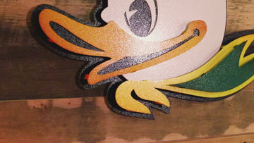 Oregon Ducks Fighting Duck 3D Vintage Metal Wall Art