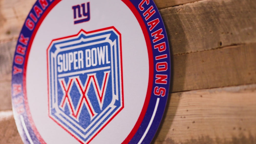 VARSITY Collection- Single Layer New York Giants Super Bowl XXV Metal Wall Art