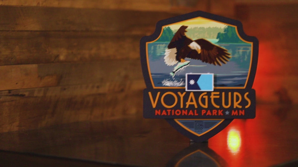 Voyageurs National Park Badge 3D Metal Wall Art