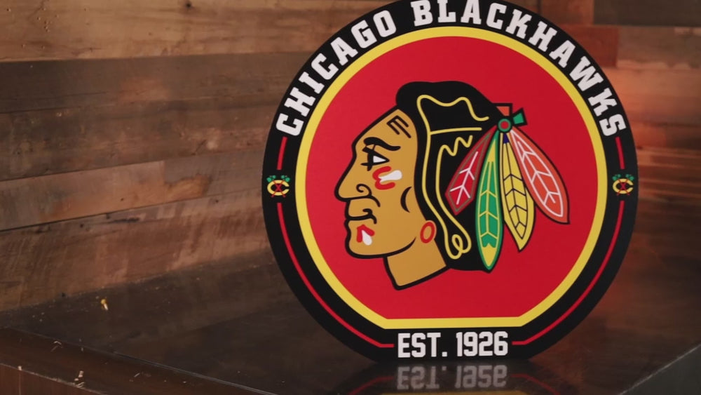 VARSITY Collection- SINGLE layer Chicago Blackhawks Metal Wall Art