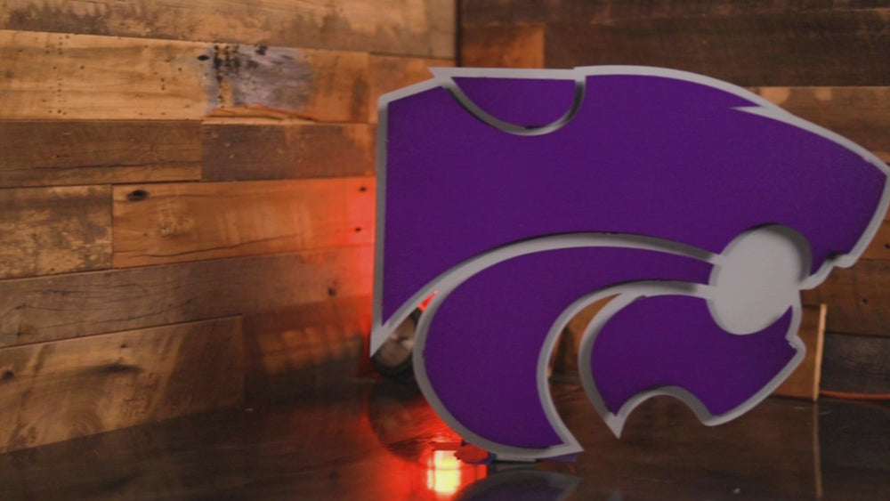 Kansas State Wildcat Mascot 3D Vintage Metal Wall Art
