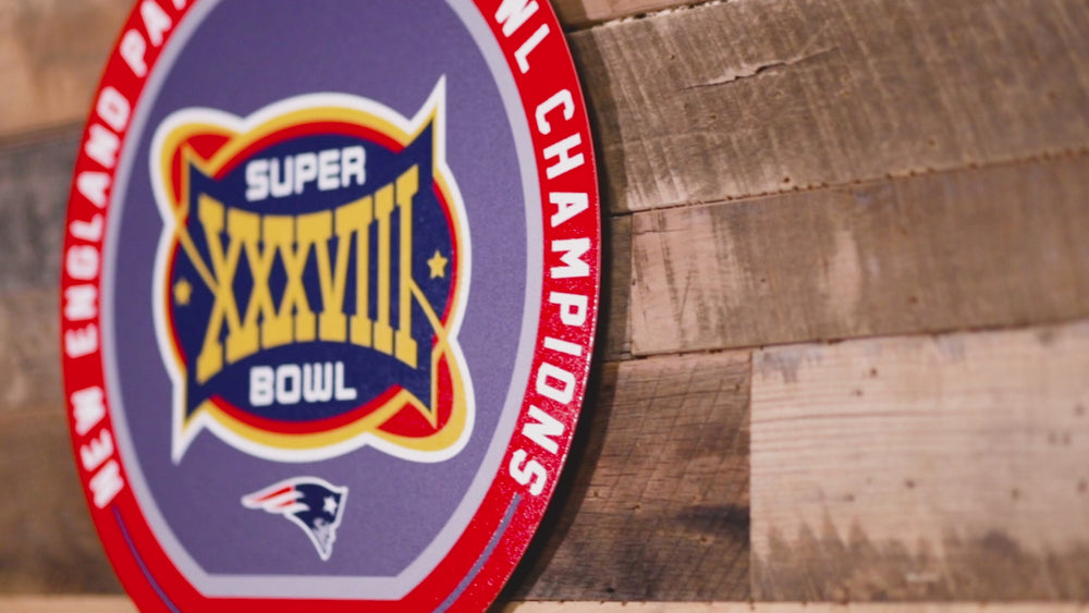 VARSITY Collection- Single Layer New England Patriots Super Bowl XXXVIII Metal Wall Art