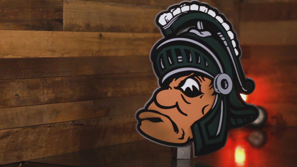 Michigan State " Gruff Sparty" 3D Vintage Metal Wall Art