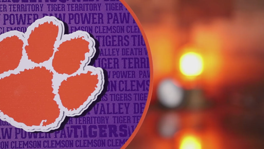 Clemson Tigers Vintage Metal Wall Art Hex Head Art