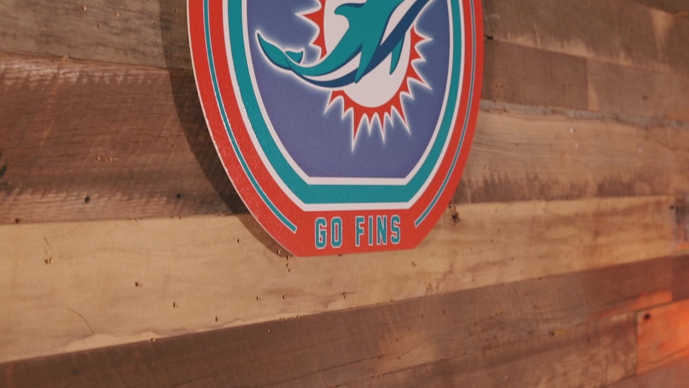 VARSITY Collection- SINGLE Layer Miami Dolphins Metal Wall Art