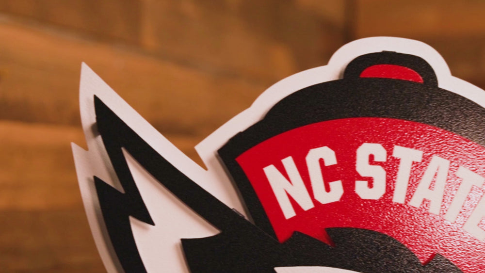North Carolina State "Slobbering Wolf" 3D Vintage Metal Wall Art