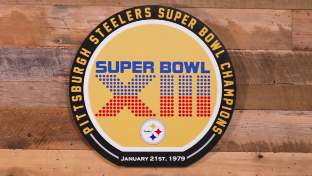 VARSITY Collection- Single Layer Pittsburgh Steelers Super Bowl XIII  Metal Wall Art
