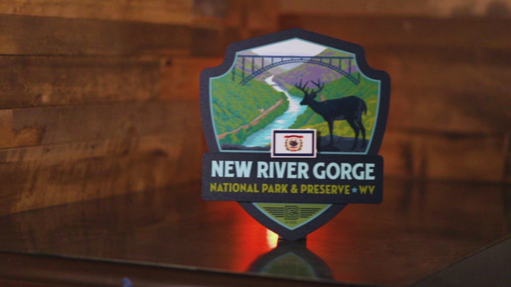 New River Gorge National Park Badge 3D Metal Wall Art