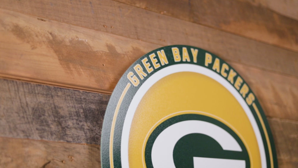 VARSITY Collection- Single Layer Green Bay Packers Metal Wall Art