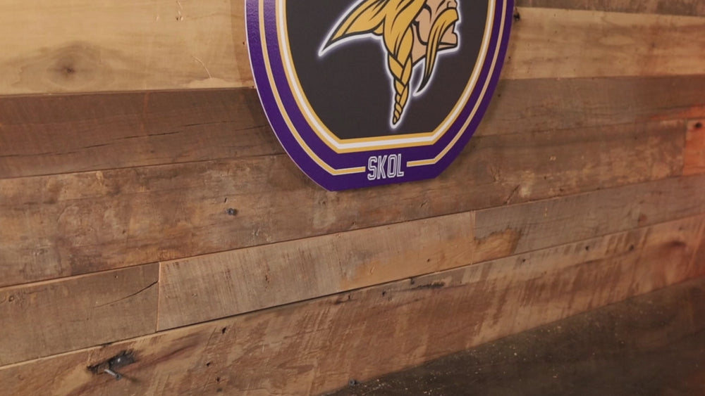 VARSITY Collection- SINGLE Layer Minnesota Vikings Metal Wall Art