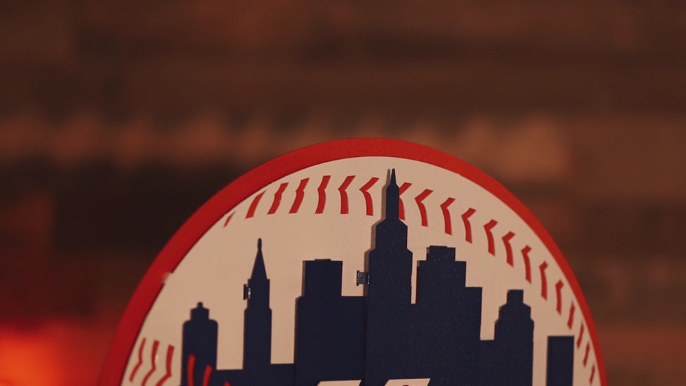 New York Mets Crest 3D Vintage Metal Wall Art