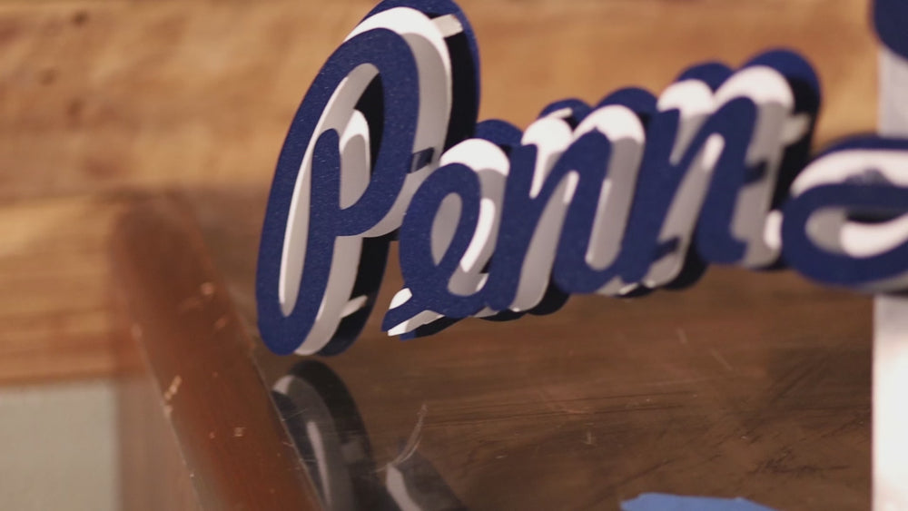 Penn State Nittany Lions VAULT Script 3D Vintage Metal Wall Art