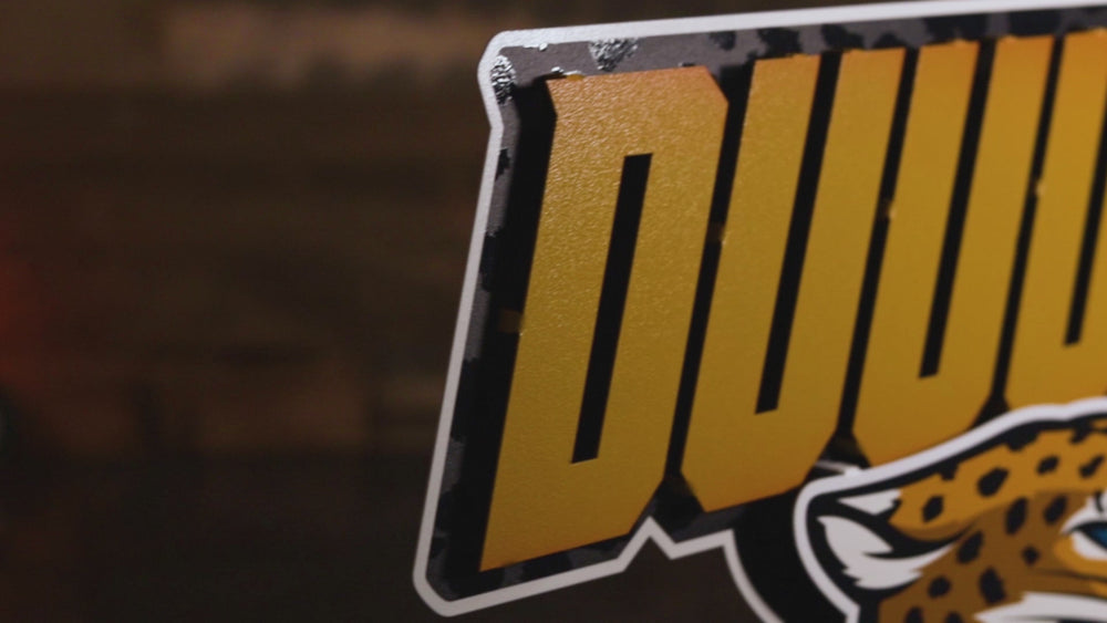 Jacksonville Jaguars - Hex Head EXCLUSIVE "DUUUVAL" Wordmark 3D Metal Wall Art