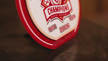 8" Oklahoma Sooners 2026 Baseball National Champions "Double Play" On the Shelf or on the Wall Art